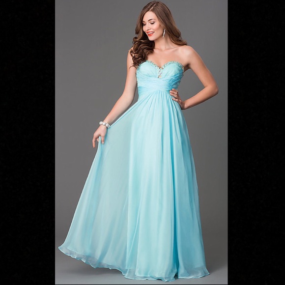 Ever Pretty Light Blue Strapless Prom Dress Size 4 - Picture 10 of 11